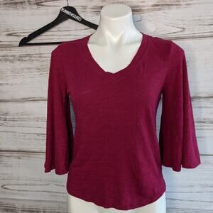 Meadow Rue Anthropologie Bell Fushia Top sz XS